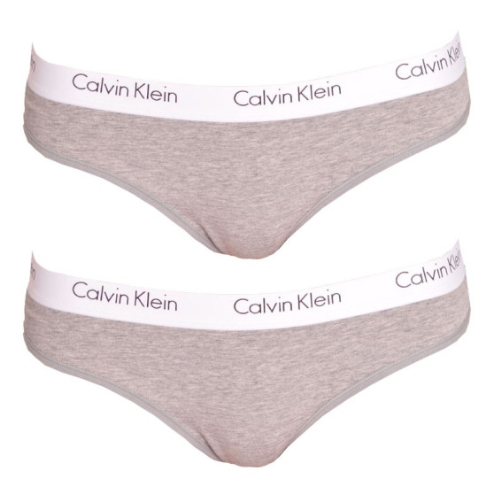 2PACK női tanga Calvin Klein szürke (QD3583E-020)