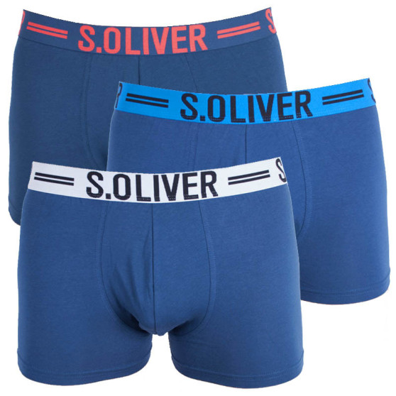3PACK Kék S.Oliver férfi boxeralsó (26.899.97.4229.12C1)