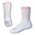 Styx Klasszikus fehér zokni rózsaszín felirattal (H222)