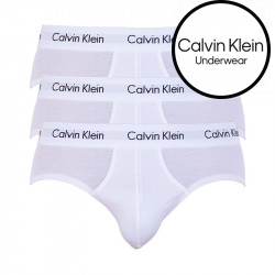 3PACK fehér Calvin Klein férfi slip alsónadrág (U2661G-100)
