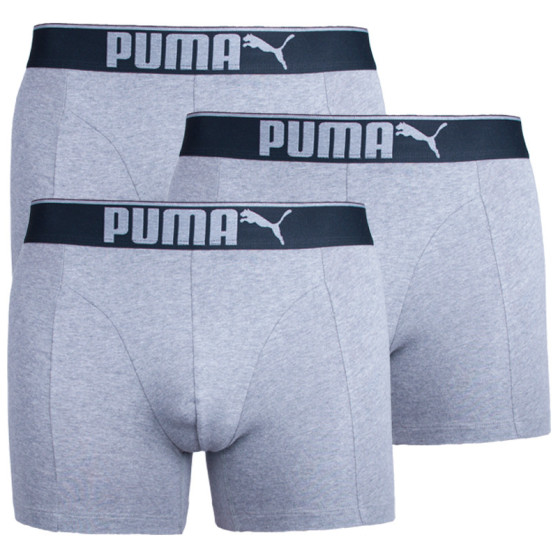 3PACK szürke Puma férfi boxeralsó (681030001 032)