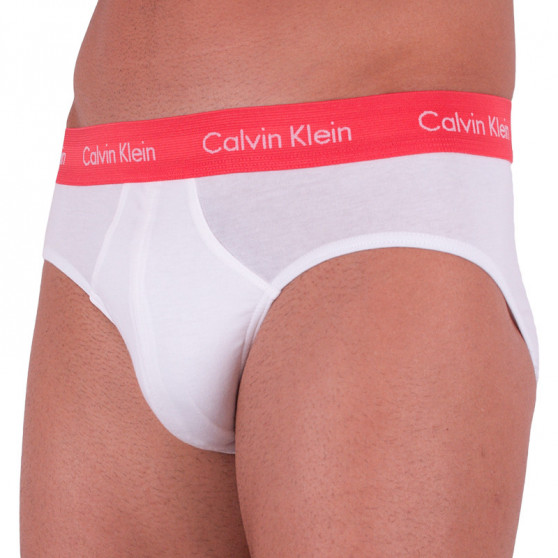 3PACK fehér Calvin Klein férfi slip alsónadrág (U2661G-WZQ)