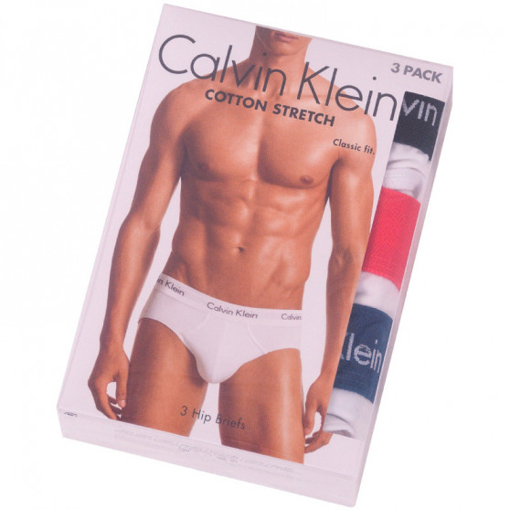3PACK fehér Calvin Klein férfi slip alsónadrág (U2661G-WZQ)