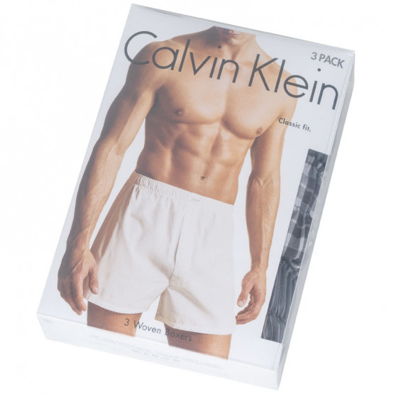 3PACK tarka Klasszikus fit Calvin Klein férfi klasszikus boxeralsó (U1732A-GGM)