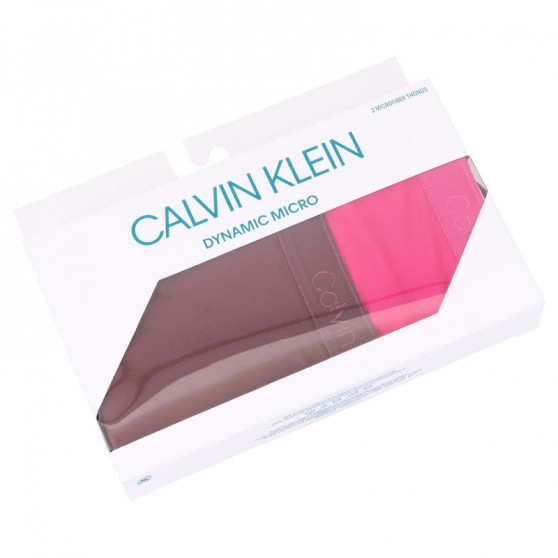 2PACK tarka Calvin Klein női tanga (QD3695E-TMU)