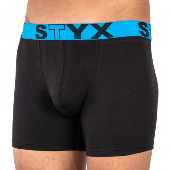 Fekete long férfi boxeralsó Styxsport gumi (U966)
