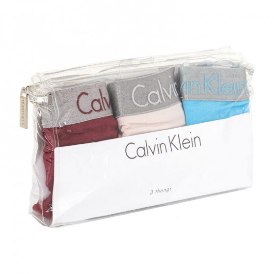 3PACK tarka Calvin Klein női tanga (QD3590E-RJV)
