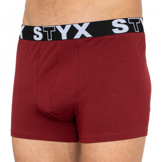 Nagyméretű borszínű férfi boxeralsó Styx sport gumival (R1060)