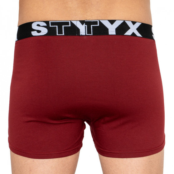 Nagyméretű borszínű férfi boxeralsó Styx sport gumival (R1060)