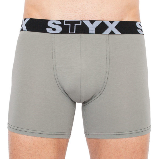 Világos szürke long férfi boxeralsó Styx sport gumi (U1062)