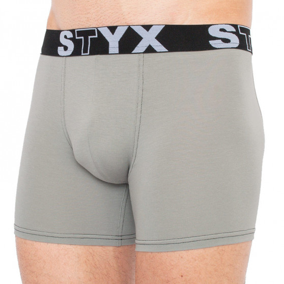 Világos szürke long férfi boxeralsó Styx sport gumi (U1062)