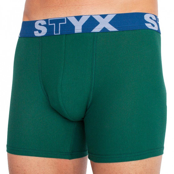 Sötétzöld long férfi boxeralsó Styx sport gumi (U1066)