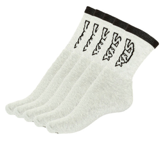 5PACK zokni Styx magas szürke fekete felirattal (H26363636363)