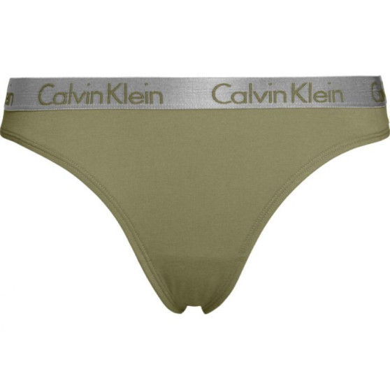 Női tanga Calvin Klein khaki (QD3539E-5TF)