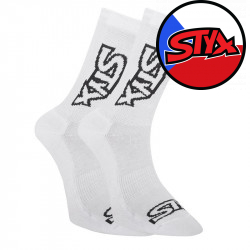 Styx Fehér hosszú zokni fekete logóval (HV1061)