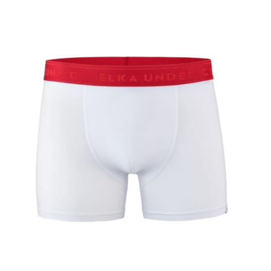 ELKA fehér férfi boxeralsó piros prémium gumival (PB012)