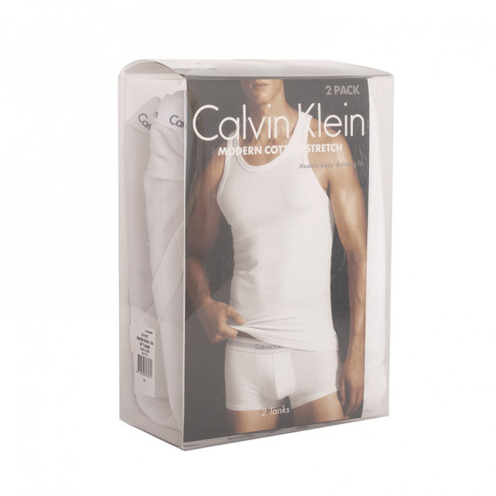 2PACK férfi tank top Calvin Klein fehér (NB1099A-100)