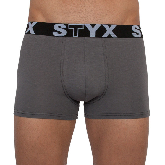 Nagyméretű sötét szürke férfi boxeralsó Styx sport gumi (R1063)