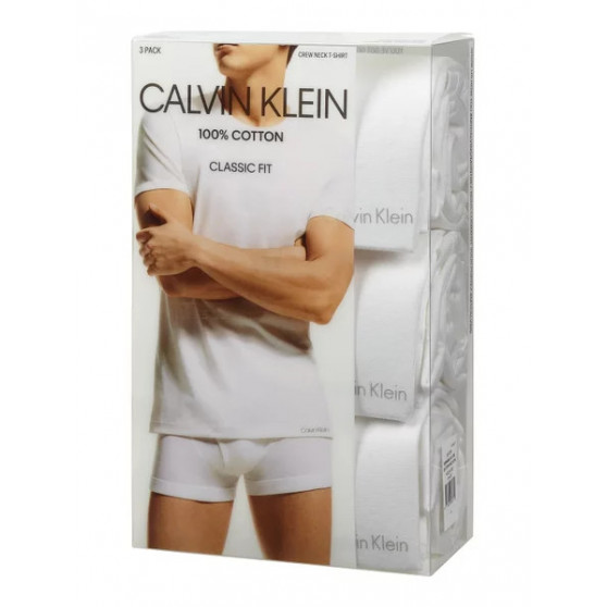 3PACK fehér Calvin Klein férfi póló (NB4011E-100)