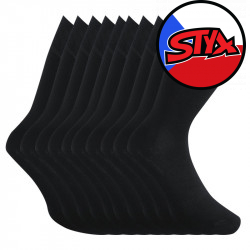 10PACK fekete bambusz hosszú Styx zokni (10HB960)