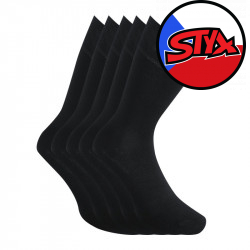 5PACK fekete bambusz hosszú Styx zokni (5HB960)