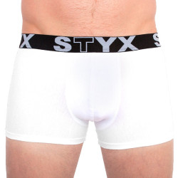 Nagyméretű fehér férfi boxeralsó Styx sport gumival (R1061)