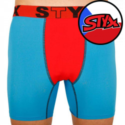 Kék férfi funkcionális boxeralsó Styx piros gumival (W961)