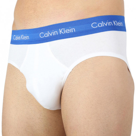 3PACK fehér Calvin Klein férfi slip alsónadrág (U2661G-M9E)