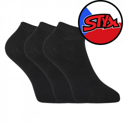 3PACK fekete bambusz rövid Styx zokni (3HBN960)