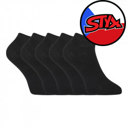 5PACK fekete bambusz rövid Styx zokni (5HBN960)