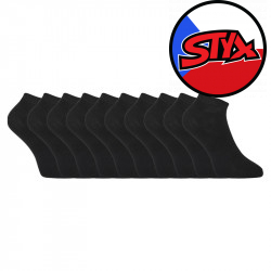 10PACK fekete bambusz rövid Styx zokni (10HBN960)