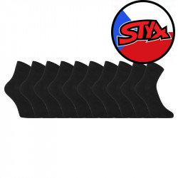 10PACK fekete bambusz Styx zokni (10HBK960)