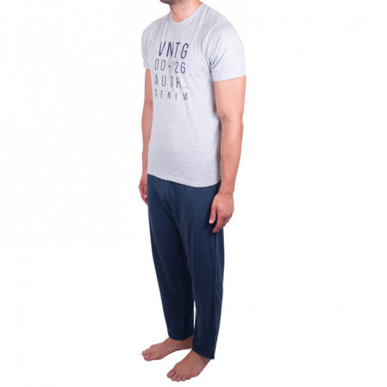 Molvy Kékesszürke  férfi pizsama (AV-4310)