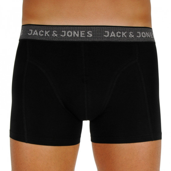 3PACK fekete Jack and Jones férfi boxeralsó (12127816 - asphalt)