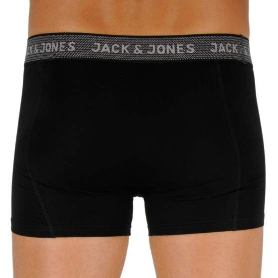 3PACK fekete Jack and Jones férfi boxeralsó (12127816 - asphalt)