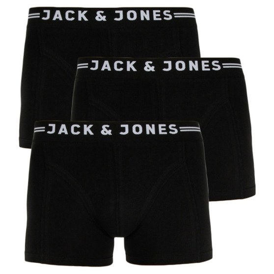 3PACK fekete Jack and Jones férfi boxeralsó (12171944)