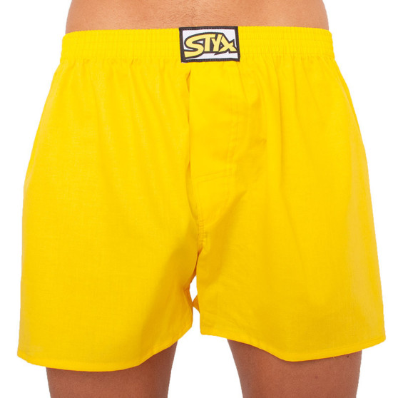 Nagyméretű sárga Férfi klasszikus boxeralsó Styx klasszikus gumival (E1068)