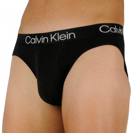 3PACK fekete Calvin Klein férfi slip alsónadrág (NB2969A-7VI)