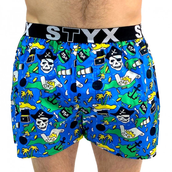 Styx Pirate art  férfi klasszikus boxeralsó sport gumi és zokni (BH1250)