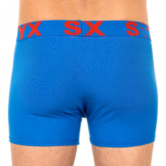 3PACK Nagyméretű kék férfi boxeralsó Styx sport gumi (R9676869)
