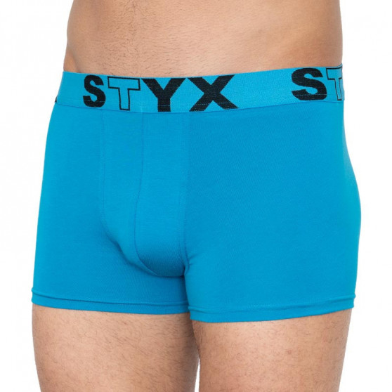 3PACK Nagyméretű kék férfi boxeralsó Styx sport gumi (R9676869)