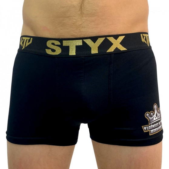 Fekete férfi boxeralsó Styx / KTV sport gumi - fekete gumi (GTCK960)