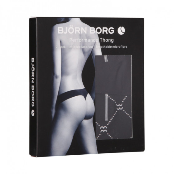 2PACK Fekete Bjorn Borg női tanga (10000159-MP002)