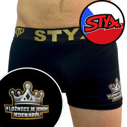 Fekete férfi boxeralsó Styx / KTV sport gumival - fekete gumi (GTCK960)