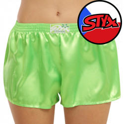 Zöld szatén női boxeralsó Styx klasszikus gumival (L1069)