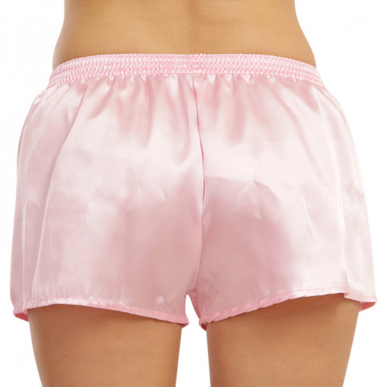 Rózsaszín szatén női boxeralsó Styx klasszikus gumi (L1160)