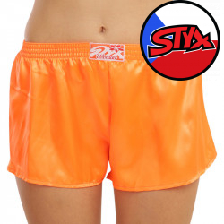 Narancssárga szatén női boxeralsó Styx klasszikus gumival (L661)