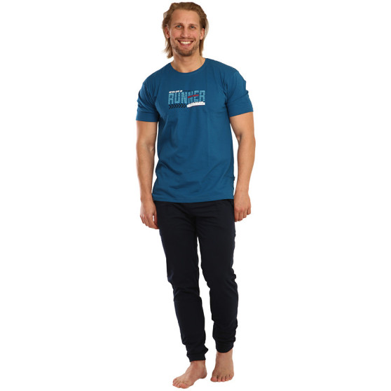 Cornette Kék Runner 2  férfi pizsama (462/182)