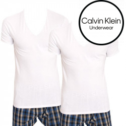 2PACK fehér Calvin Klein férfi póló (NB1089A-100)