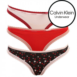 3PACK tarka Calvin Klein női tanga (QD3802E-W4Z)